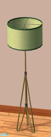 Sims 2 — HairPin Living! - Floor Lamp by Shannanigan — Green & Brass recolor. Requires original mesh file to work in