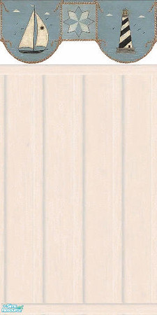Sims 2 — White wood-siding by Catjana — White siding with nautical border by Walter Kimble. Real nice for a summer house.