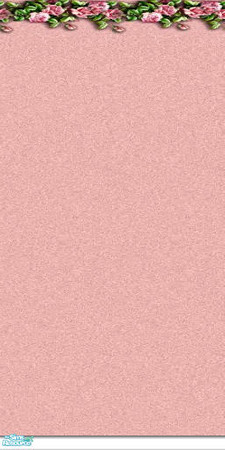 Sims 2 — Rose with Floral Trim by oldmember_HappyHoTai — Dusky rose paint with a lovely rose floral trim. White baseboard