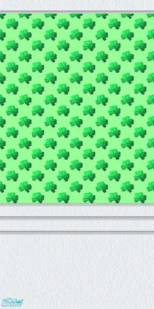 Sims 2 — St Patrick's Wall 9 of 9 by BBKZ — Beautiful wall with clovers :-) Enjoy and rate it, please :-)