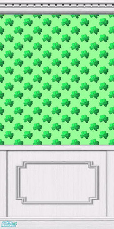 Sims 2 — St Patrick's Wall 7 of 9 by BBKZ — Beautiful wall with clovers :-) Enjoy and rate it, please :-)