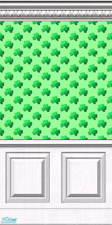Sims 2 — St Patrick's Wall 5 of 9 by BBKZ — Beautiful wall with clovers :-) Enjoy and rate it, please :-)
