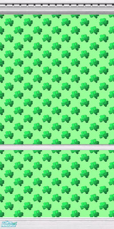 Sims 2 — St Patrick's Wall 4 of 9 by BBKZ — Beautiful wall with clovers :-) Enjoy and rate it, please :-)