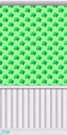 Sims 2 — St Patrick's Wall 2 of 9 by BBKZ — Beautiful wall with clovers :-) Enjoy and rate it, please :-)