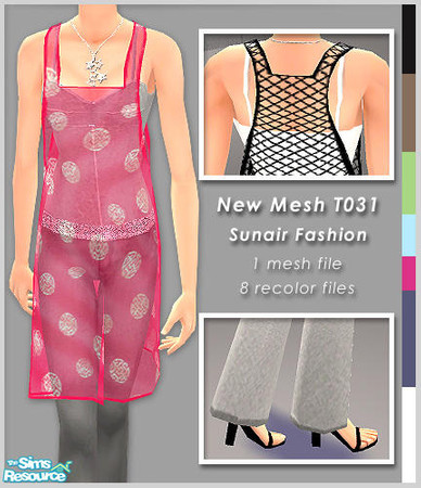 Sims 2 — Sunair Fashion Set 031 by Sunair — 1 mesh 8 recolors. 