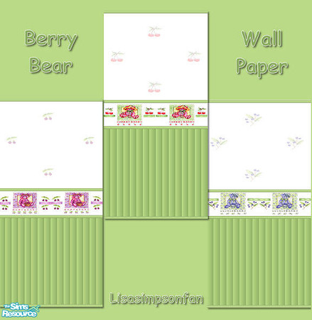 Sims 2 — Berry Bear Wallpaper by Lisasimpsonfan — Three Teddy Bear wallpapers.