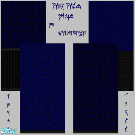 Sims 2 — Dark Daze Blue Wall Collection by wytetygryss — A "goth" inspired set of blue walls. TSRAA content.