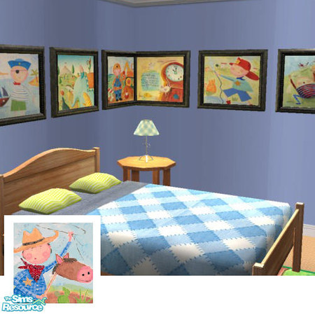 Sims 2 — Boys Fantasy Bedroom - Cowboy Painting by agaliha5 — 