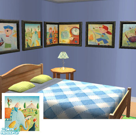 Sims 2 — Boys Fantasy Bedroom - Circus Painting by agaliha5 — 