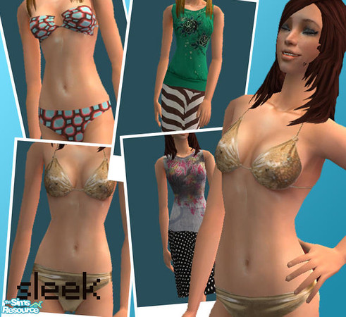 Sims 2 — Sleek Collection by milkshake2004 — A collection combining Swimwear and Everyday wear together. It is