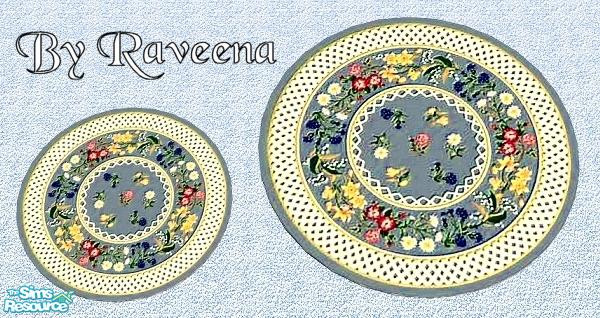 Sims 2 — Colored Flowers Round Rug by Raveena — You need Windkeepers 3x3 round rug mesh for this object to show in the