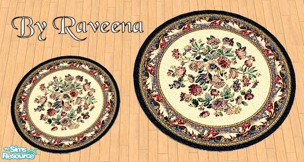 Sims 2 — Center Flowers Round Rug by Raveena — You need Windkeepers 3x3 round rug mesh for this object to show in the
