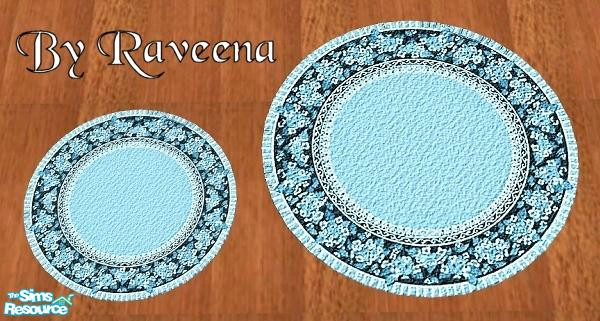 Sims 2 — Blue Round Rug by Raveena — You need Windkeepers 3x3 round rug mesh for this object to show in the game.