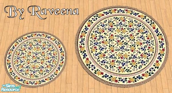 Sims 2 — All Flowers Round Rug by Raveena — You need Windkeepers 3x3 round rug mesh for this object to show in the game.