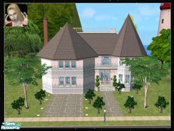 Sims 2 — White Victorian by c_literati — Fully decorated with one car driveway, career rewards and craftables.