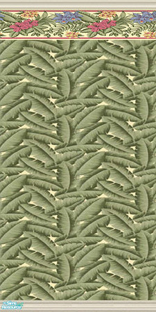Sims 2 — am_bloomin_05 by Cruella — Pretty tropical leaves with flower border.