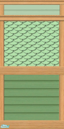 Sims 2 — The Arts and Crafts Collection - Green by c_literati — Matches Maxis sidings and stained glass window wood.