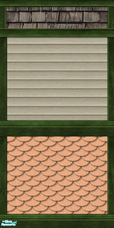 Sims 2 — The Arts and Crafts Collection-Peachgrn by c_literati — Matches Maxis sidings and stained glass window wood.
