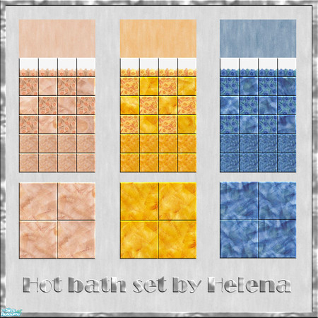 Sims 2 — Hot Bath set by Helena — For spending nice time in bathroom, Simmies must have these nice tiles in three warm