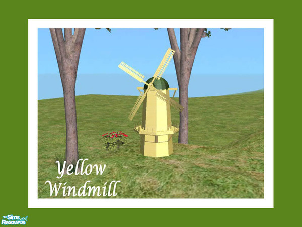 Sims 2 — Garden Windmill Yellow by Shakeshaft — Part of a set of Windmills to place in your gardens, this was a