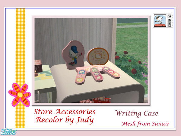 Sims 2 — Judy T216 Writing Case - Pink by judyhugsnoopy — Recolor of "Sunair Stationer Store Accessories" Hope
