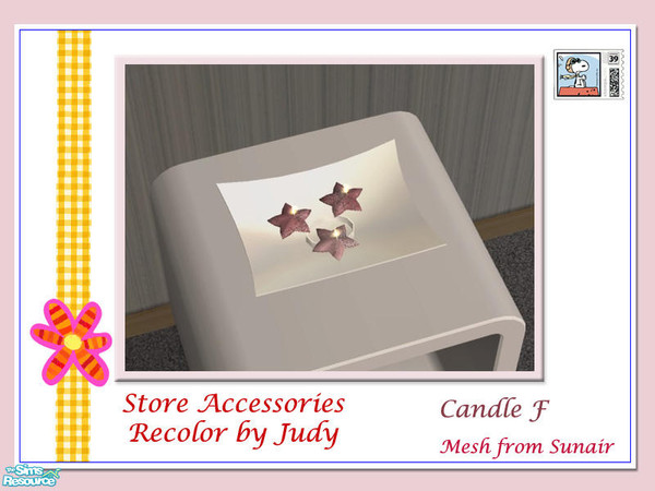 Sims 2 — Judy T83 Candle F - Pink by judyhugsnoopy — Recolor of "Sunair Candle Store Accessories" Hope you like