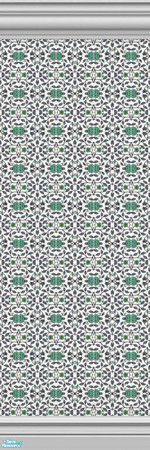 Sims 2 — Leaf & Flower - Mint Green by h3psibah — One of a set of wallpapers with matching carpets. TSRAA. (Game file