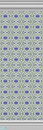Sims 2 — Leaf & Flower - Cornflower Blue by h3psibah — One of a set of wallpapers with matching carpets. TSRAA. (Game
