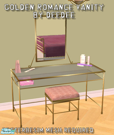 Sims 2 — Golden Romanza Vanity by daydream58 — I've colored BetterbeSim's gorgeous mesh to have a golden metal finish to