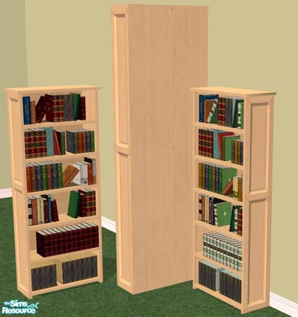 Sims 2 — NK Pine Bedroom - Bookcase by MoMama — A pine bookcase for Sims yearning for knowledge.