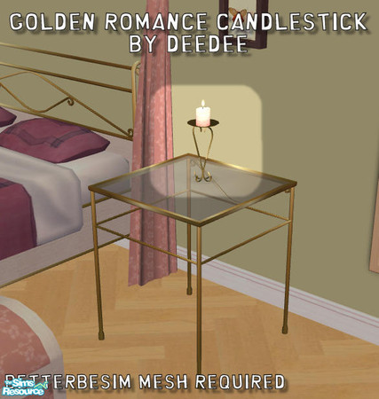 Sims 2 — Golden Romanza Candle Holder by daydream58 — I've colored BetterbeSim's gorgeous mesh to have a golden metal