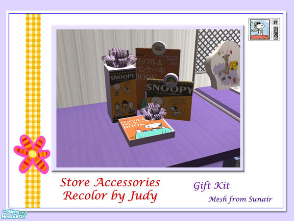 Sims 2 — Judy T217 Gift Kit - Purple by judyhugsnoopy — Recolor of "Sunair Stationer Store Set" with purple