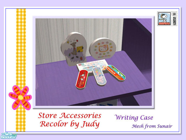 Sims 2 — Judy T216 Writing Case - Purple by judyhugsnoopy — Recolor of "Sunair Stationer Store Set" with purple