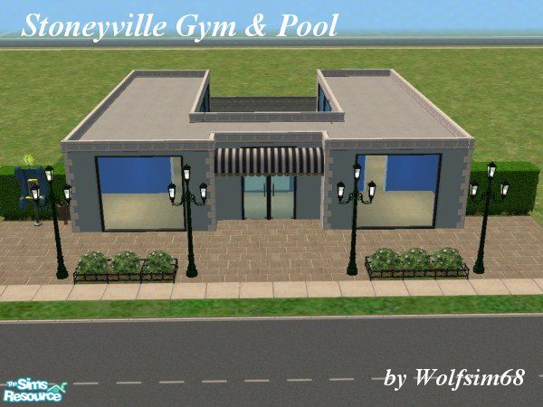 Sims 2 — Stoneyville Gym & Pool by Wolfsim68 — Whether you\'re looking to stay in shape or if you want to become the