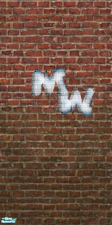Sims 2 — Industrial MW Graffiti Brick by Cyclonesue — Mix and match with other brick papers in this set.
