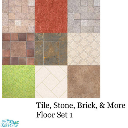 Sims 2 — Flooring Set 1 by agaliha5 — some tile, some brick, some linoleum