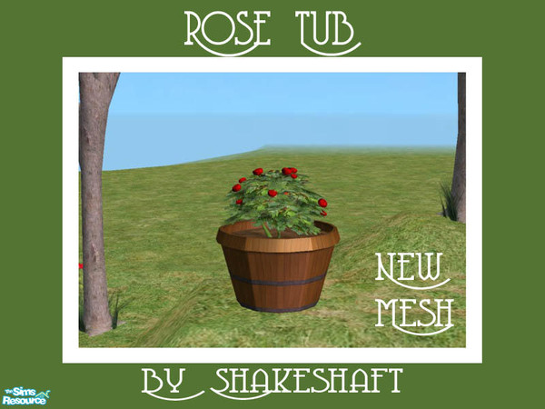 Sims 2 — Rose Tub by Shakeshaft — Part of a set of garden tubs filled with roses to decorate your patios and gardens, set