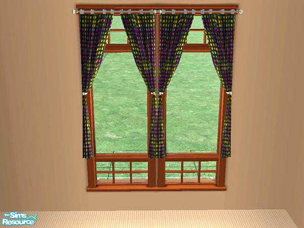 Sims 2 — Fun-N-Funky in Purple - Curtains by munchkin_brat — Matches other items in Fun-N-Funky Purple set.