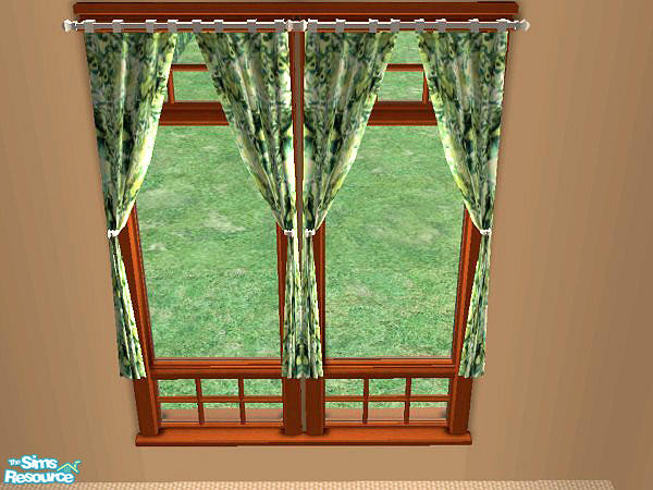 Sims 2 — Fun-N-Funky in Green - Curtains by munchkin_brat — Matches other items in Fun-N-Funky Green set.