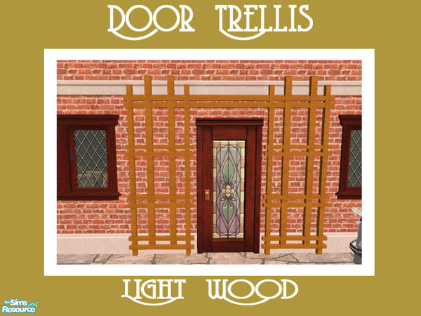 Sims 2 — Door Trellis Light Wood by Shakeshaft — Part of a new mesh set comprising of a Door Trellis and Blossoms to
