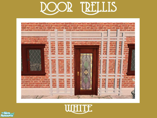 Sims 2 — Door Trellis White by Shakeshaft — Part of a new mesh set comprising of a Door Trellis and Blossoms to decorate