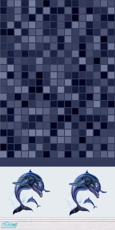Sims 2 — Deep Blue Sea Wall 2 by jgilbert — Matches Deep Blue Sea Floor Tiles By Jennifer G