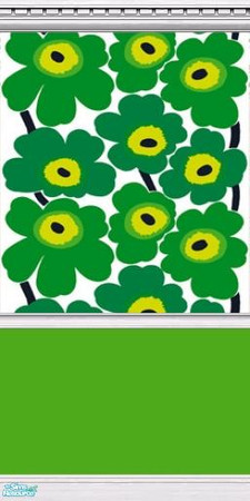Sims 2 — Designer Fabric Set 3 - Wallpaper by galilea — Bright and bold design for your walls. Fabric 'Unikko Green' is