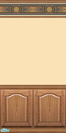 Sims 2 — Goldeneye 2 - gm by gatomurphy — Original paper with oak wainscot. See coordinating paper(s).