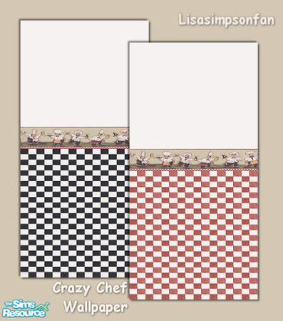 Sims 2 — Crazy Chef Wall Tiles by Lisasimpsonfan — Set of two tiled walls that will look great in a kitchen or