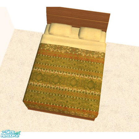 Sims 2 — Adult Bedding Collection - orangegreen by agaliha5 — 
