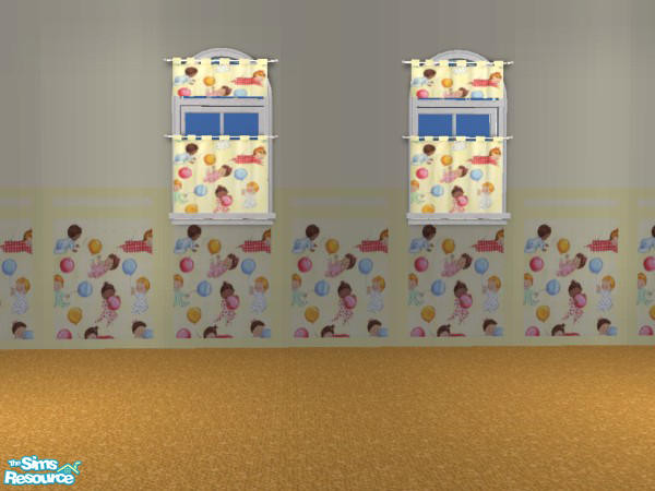 Sims 2 — Happy Birth-day Nursery - Curtains by TSR Archive — curtains for your nursery. 