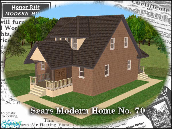 Sims 2 — Sears Modern Home No. 70 by h3psibah — A Sears, Roebuck & Co mail-order home, sold from their 1909 Sears