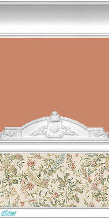 Sims 2 — nm Birds W Floral by Henwen — Ornate mouldings added to a wall.