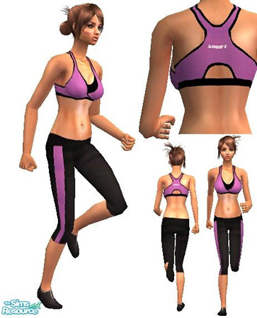 Sims 2 — Sexy Sport - Purple by Potiki — Sexy Sport workout wear in Purple! Please rate.